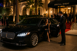 Luxury chauffeur service for weddings, galas, concerts, and special events in Los Angeles